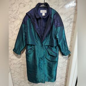 IZZI Vintage Coat Size S Purple Green